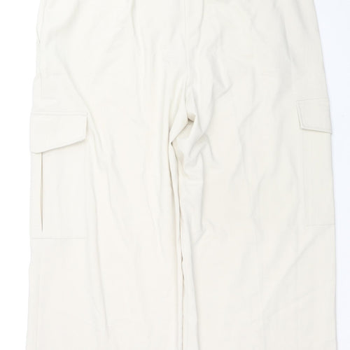 Marks and Spencer Womens Beige Polyester Cargo Trousers Size 20 L27 in Regular Zip