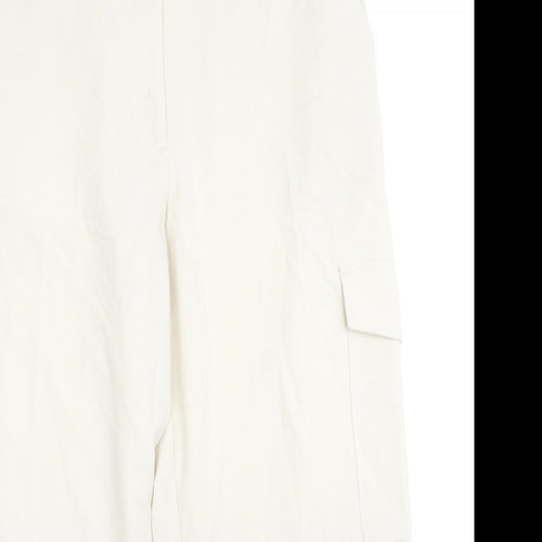 Marks and Spencer Womens Beige Polyester Cargo Trousers Size 20 L27 in Regular Zip