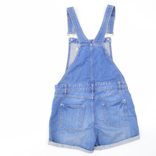 New Look Girls Blue Cotton Dungaree One-Piece Size 13 Years L3 in Button - Pockets, Belt Loops, Buttons