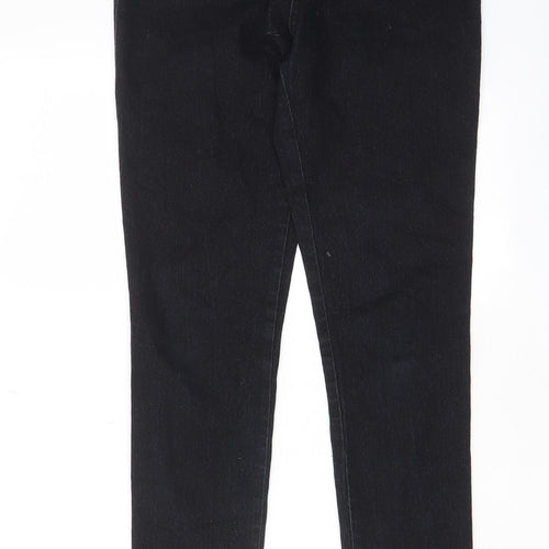 The Rockin Rev Womens Black Cotton Skinny Jeans Size 14 L29 in Regular Zip