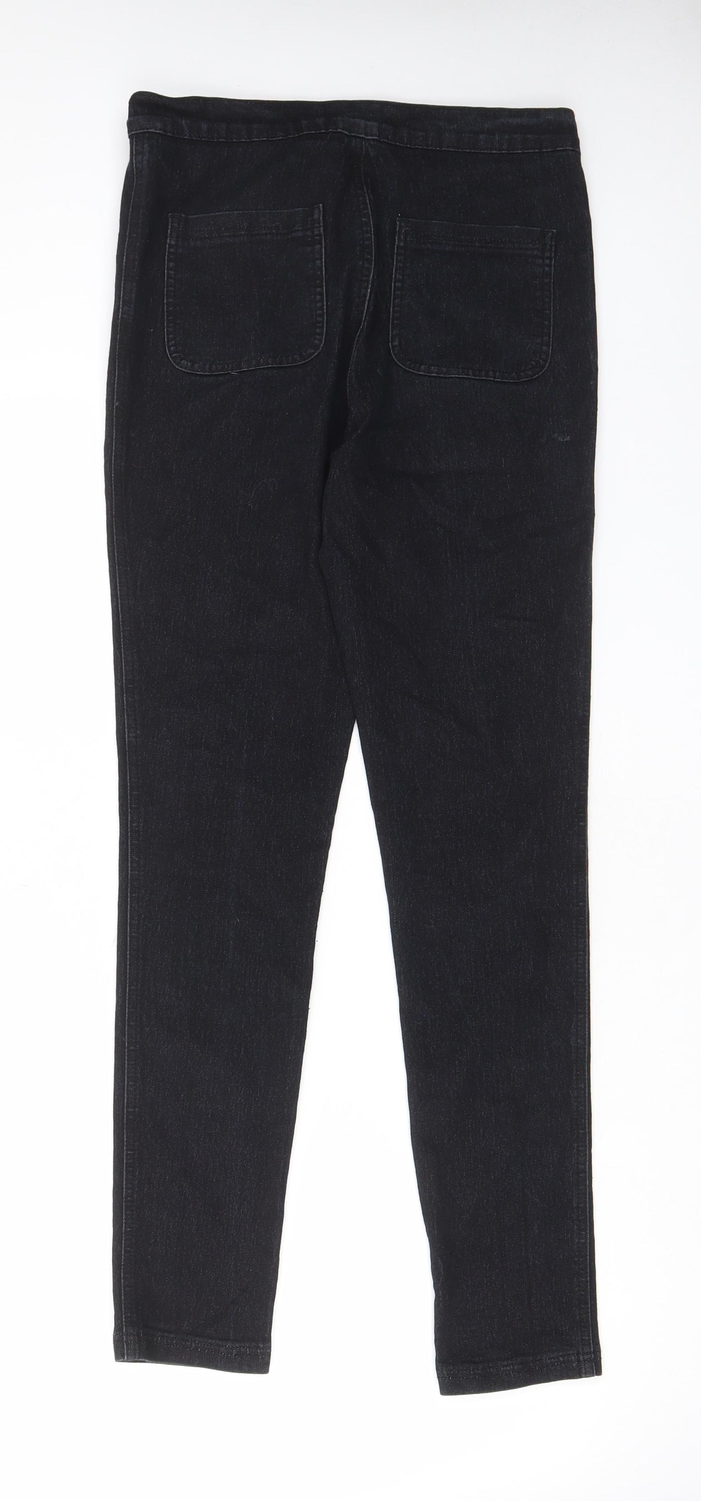 The Rockin Rev Womens Black Cotton Skinny Jeans Size 14 L29 in Regular Zip
