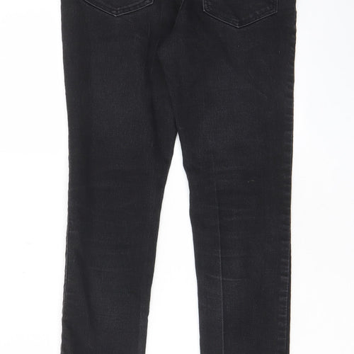H&M Girls Black Cotton Skinny Jeans Size 13-14 Years L27 in Regular Zip - Pockets, Belt Loops