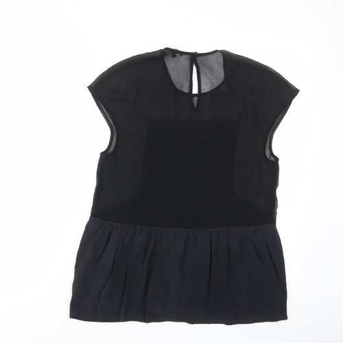 Madewell Womens Black Polyester Basic T-Shirt Size XS Crew Neck