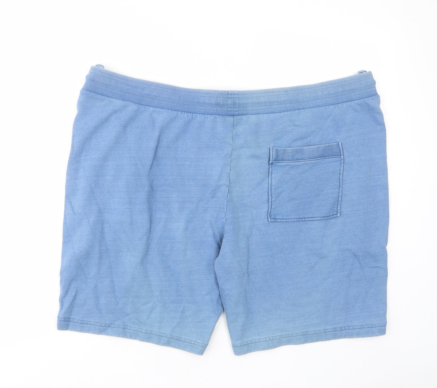 MARKS AND Mens Blue Cotton Sweat Shorts Size 3XL L10 in Regular Drawstring - Pockets