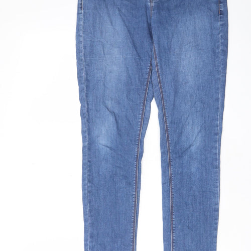 Oasis Womens Blue Cotton Skinny Jeans Size 10 L30 in Regular Zip - Stretch