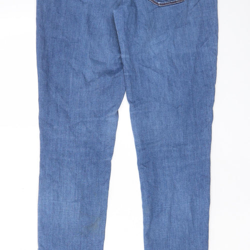 Oasis Womens Blue Cotton Skinny Jeans Size 10 L30 in Regular Zip - Stretch