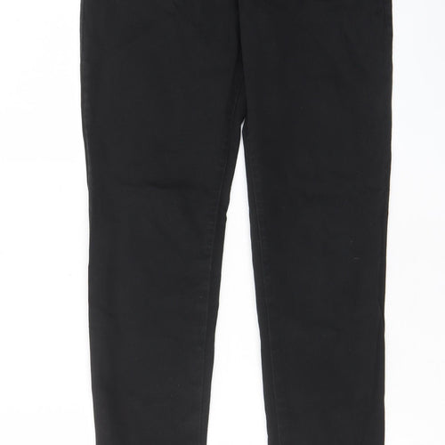 Marks and Spencer Womens Black Cotton Bootcut Jeans Size 30 in L31 in Slim Zip - Pockets, Belt Loops
