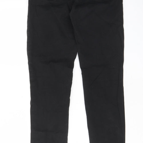 Marks and Spencer Womens Black Cotton Bootcut Jeans Size 30 in L31 in Slim Zip - Pockets, Belt Loops