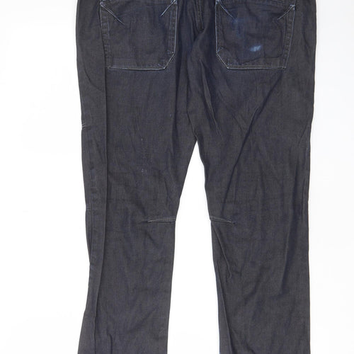 Burton Mens Blue Cotton Straight Jeans Size 36 in L31 in Regular Zip - Pockets, Belt Loops, Buckle, Zips