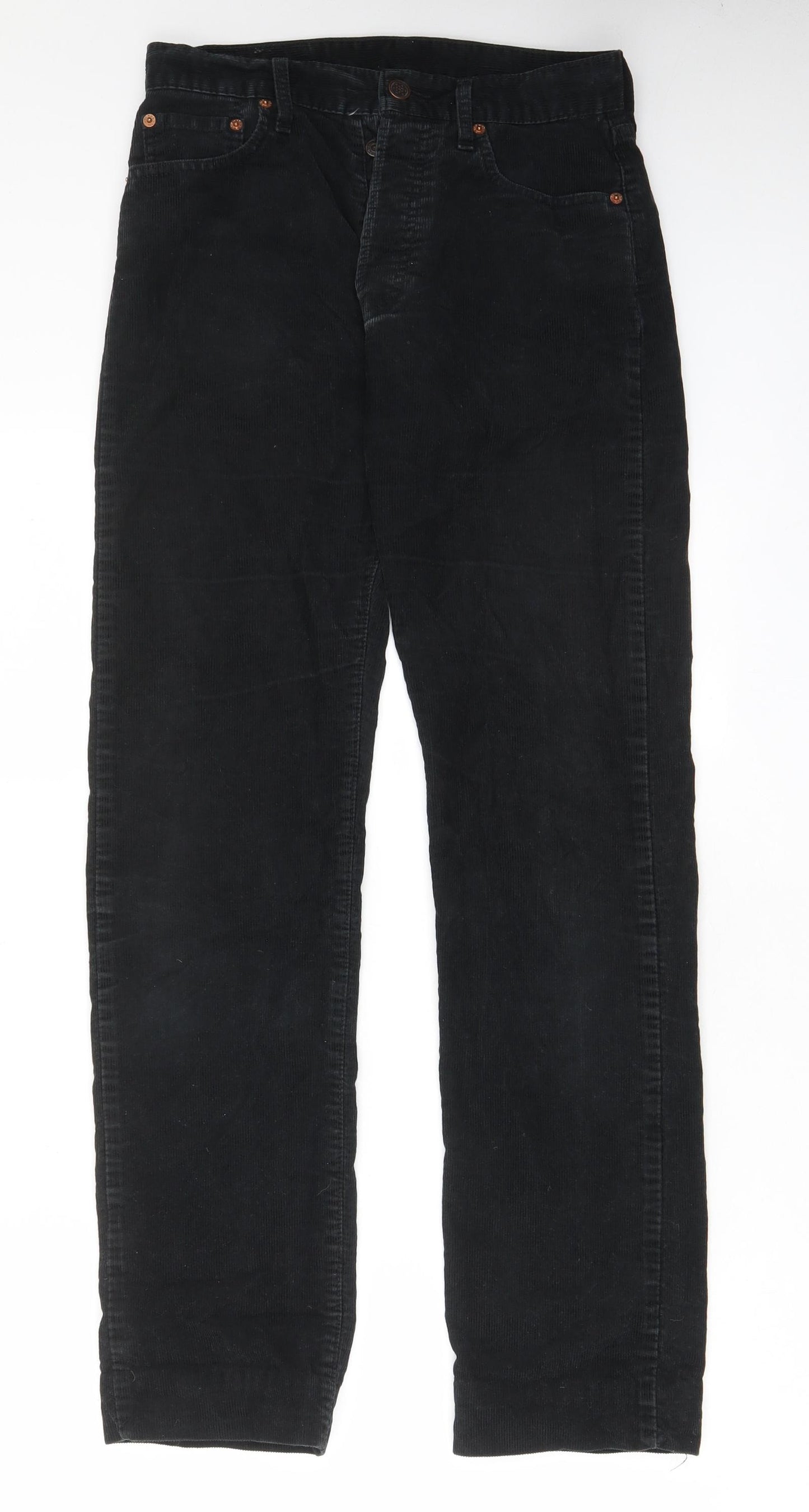 Levi's Mens Black Cotton Trousers Size 28 in L31 in Regular Zip - Pockets, Belt Loops, Logo