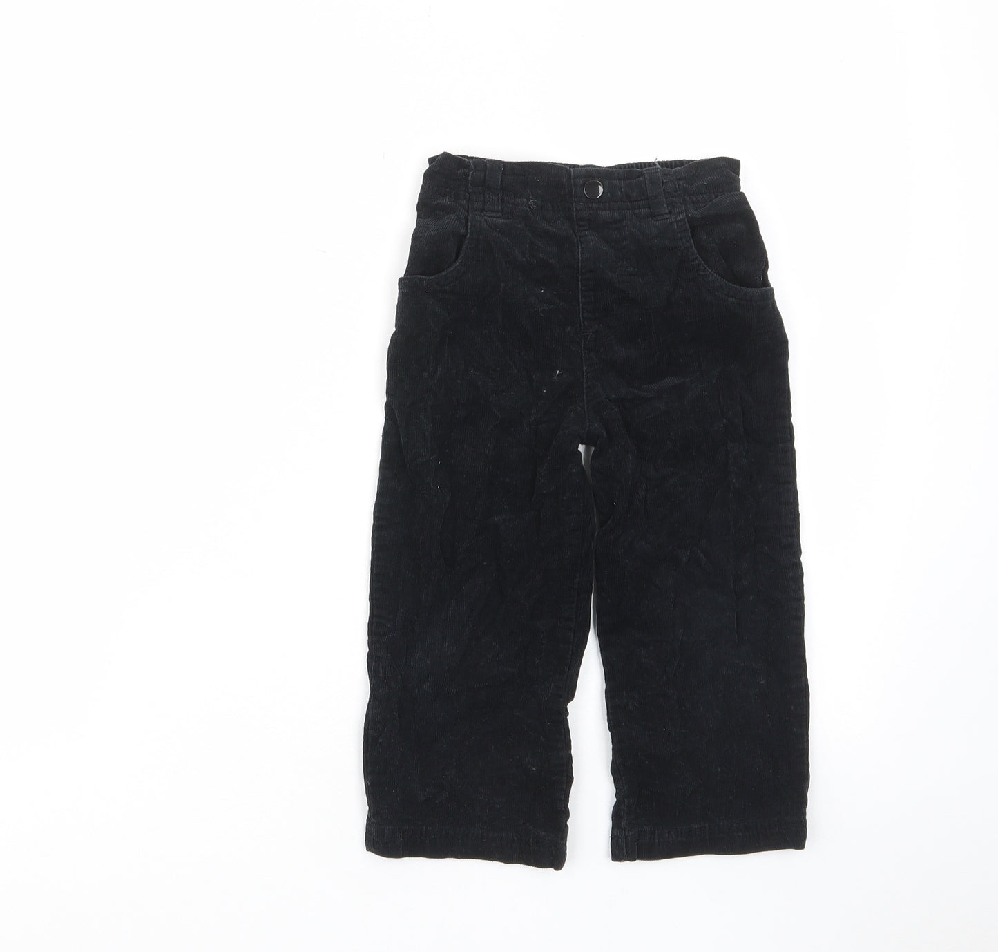 Garanimals Boys Black Cotton Chino Trousers Size 3 Years Regular Button - Pockets, Belt Loops