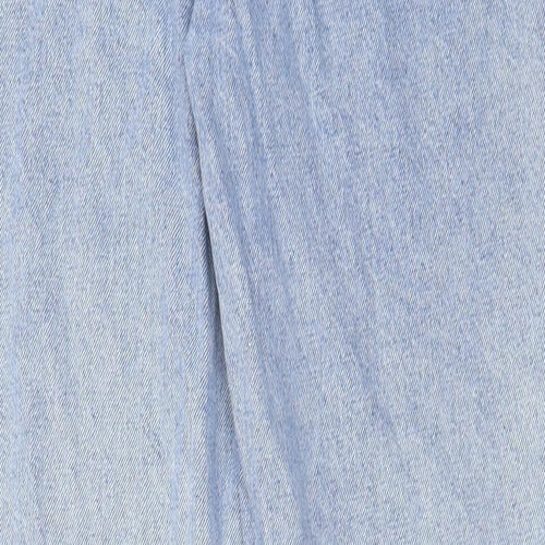 Denim & Co. Womens Blue Cotton Straight Jeans Size 10 L30 in Regular Button - Split hems, Pockets