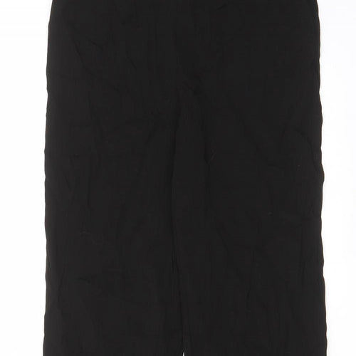 H&M Womens Black Viscose Trousers Size 4 L30 in Regular Zip - Pockets