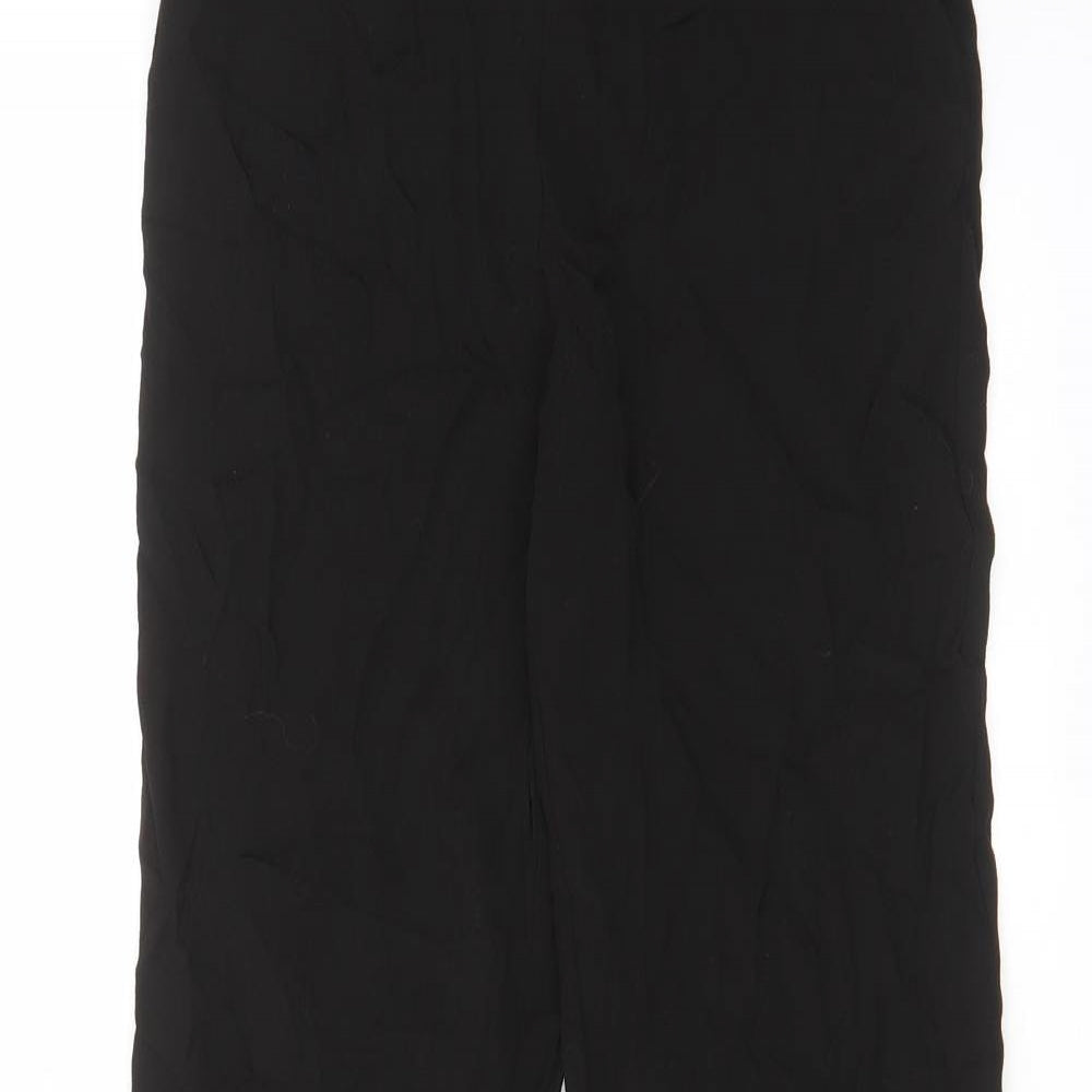 H&M Womens Black Viscose Trousers Size 4 L30 in Regular Zip - Pockets