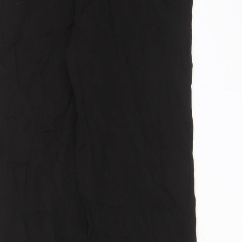 H&M Womens Black Viscose Trousers Size 4 L30 in Regular Zip - Pockets