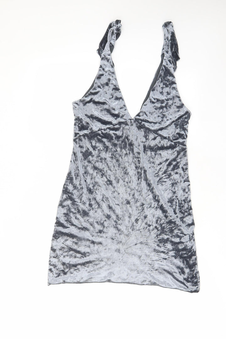 H&M Womens Blue Polyester A-Line Size 10 V-Neck Pullover