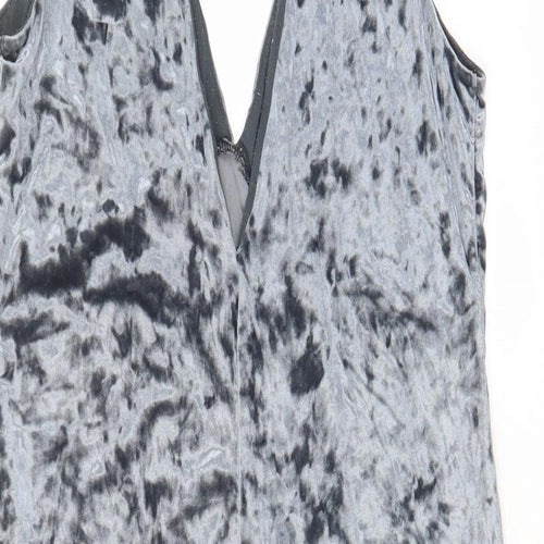 H&M Womens Blue Polyester A-Line Size 10 V-Neck Pullover