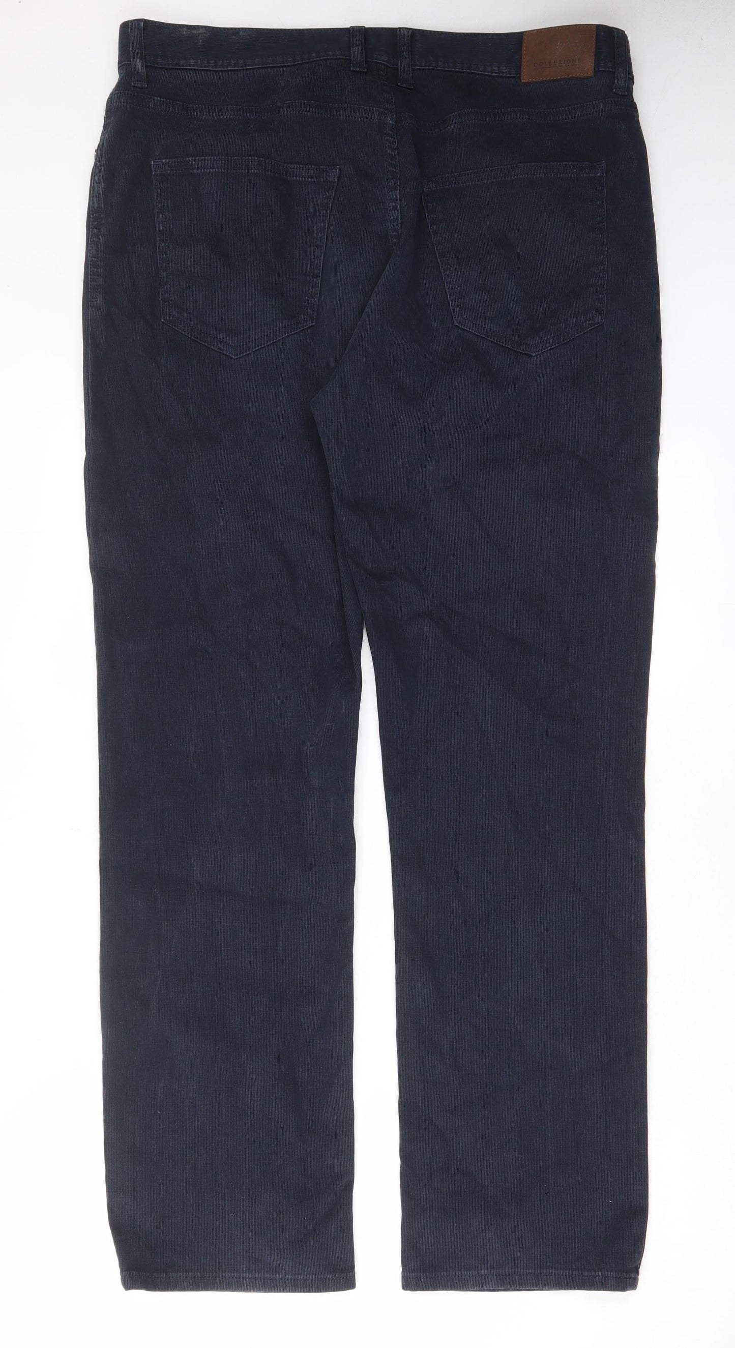 Marks and Spencer Mens Blue Cotton Straight Jeans Size 36 in L31 in Regular Zip - Pockets, Belt Loops