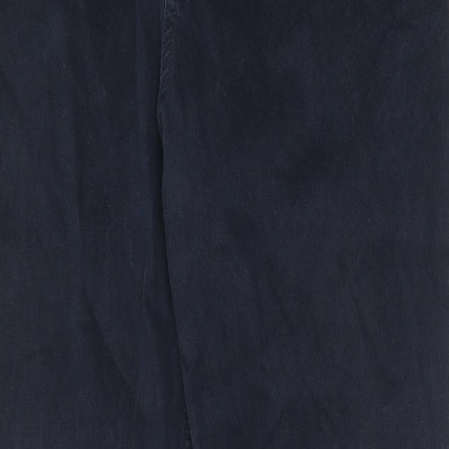 Marks and Spencer Mens Blue Cotton Straight Jeans Size 36 in L31 in Regular Zip - Pockets, Belt Loops