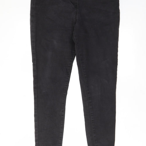 M&Co Womens Grey Cotton Skinny Jeans Size 14 L28 in Regular