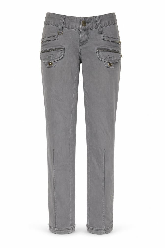 Pull&Bear Womens Grey Cotton Straight Jeans Size 8 L32 in Regular Zip - Pockets, Belt Loops, Zips