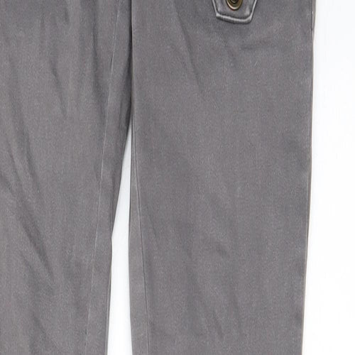 Pull&Bear Womens Grey Cotton Straight Jeans Size 8 L32 in Regular Zip - Pockets, Belt Loops, Zips