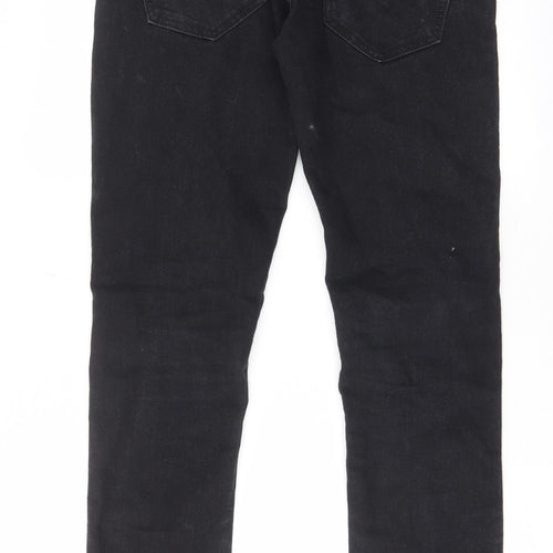 Flying Machine Mens Black Cotton Straight Jeans Size 32 in L31 in Regular Zip - Pockets, Belt Loops