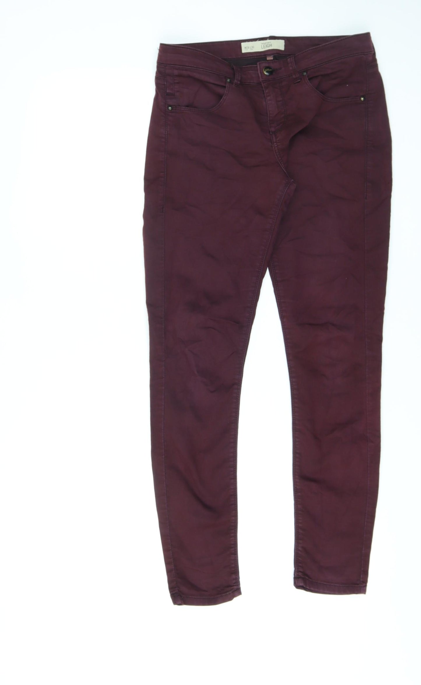Topshop Womens Purple Cotton Skinny Jeans Size 28 in L30 in Regular Zip