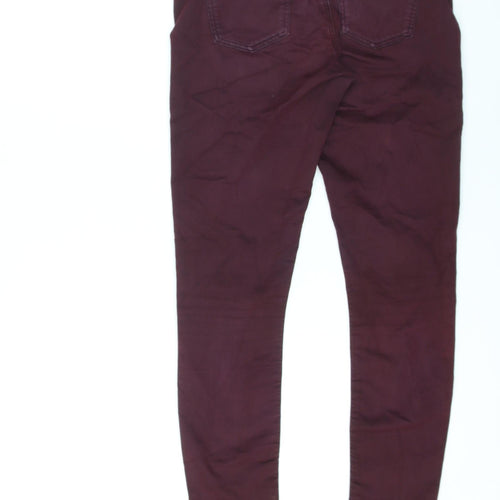 Topshop Womens Purple Cotton Skinny Jeans Size 28 in L30 in Regular Zip