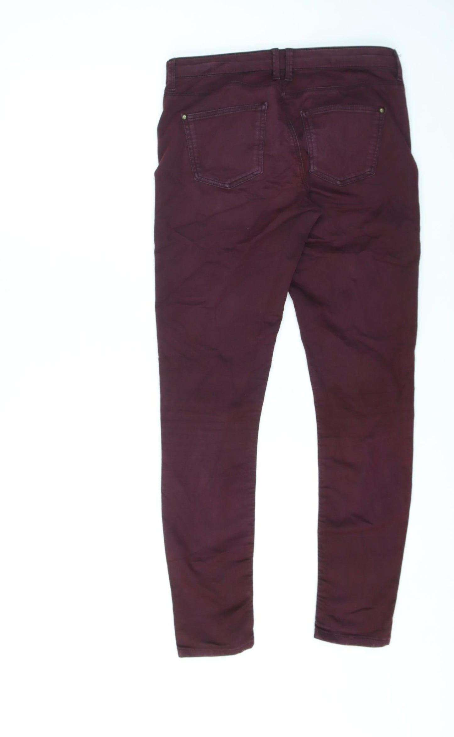 Topshop Womens Purple Cotton Skinny Jeans Size 28 in L30 in Regular Zip