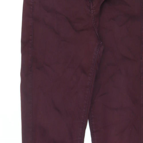 Topshop Womens Purple Cotton Skinny Jeans Size 28 in L30 in Regular Zip