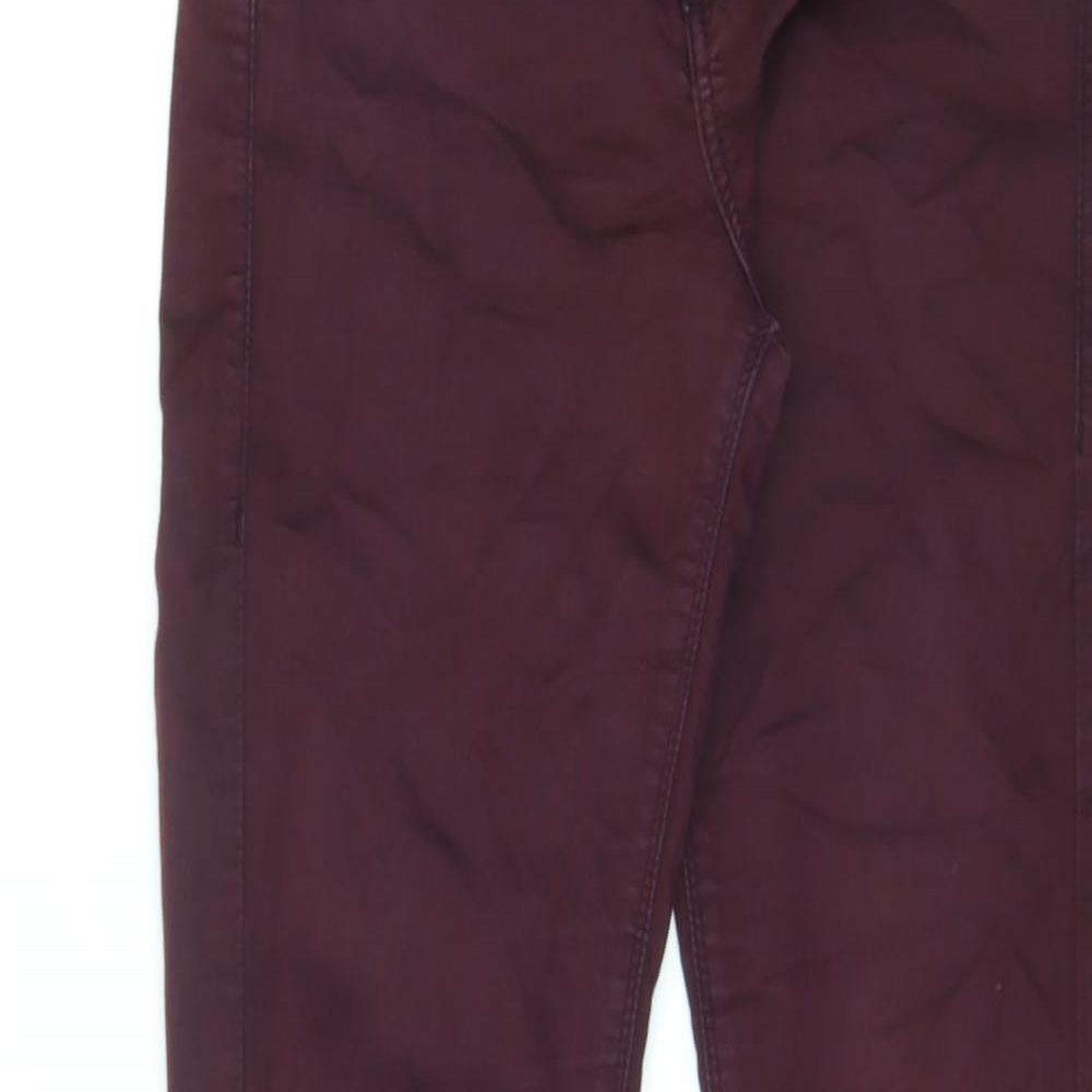 Topshop Womens Purple Cotton Skinny Jeans Size 28 in L30 in Regular Zip