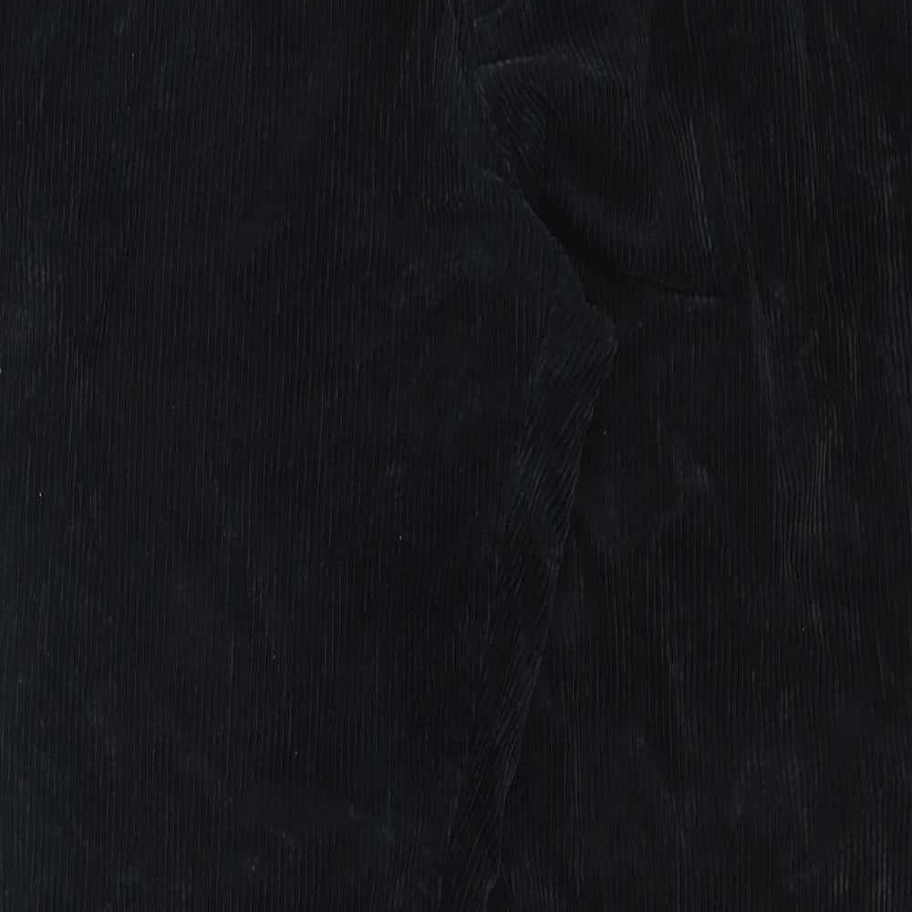Marks and Spencer Mens Black Cotton Trousers Size 38 in L29 in Regular Zip