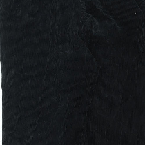 Marks and Spencer Mens Black Cotton Trousers Size 38 in L29 in Regular Zip