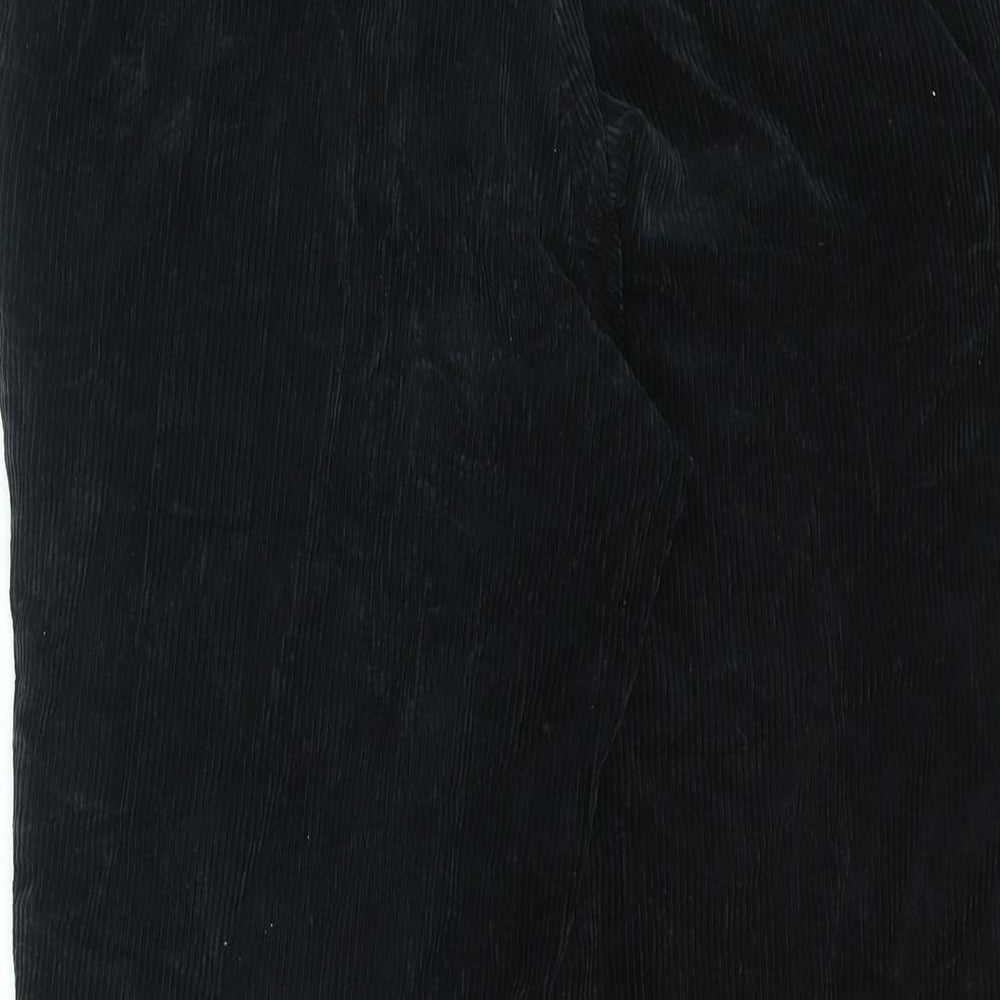 Marks and Spencer Mens Black Cotton Trousers Size 38 in L29 in Regular Zip