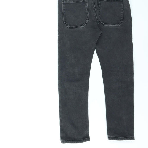 NEXT Girls Black Cotton Skinny Jeans Size 6-7 Years L20 in Regular Drawstring