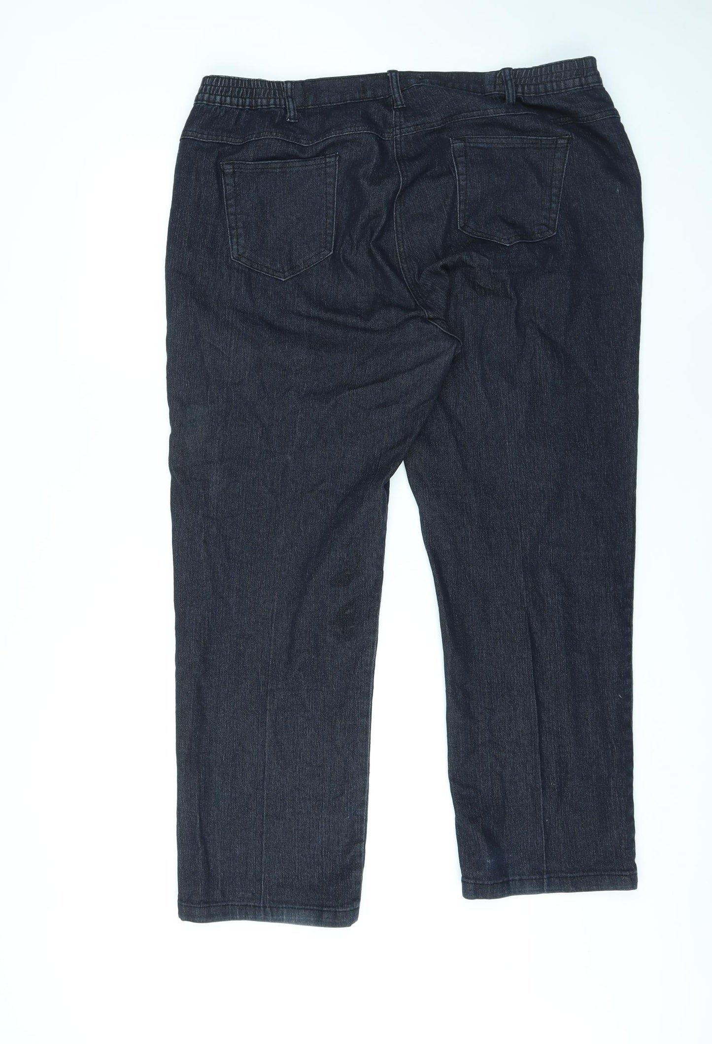 BM Denim Womens Blue Cotton Straight Jeans Size 18 L28 in Regular Zip - Embroidered