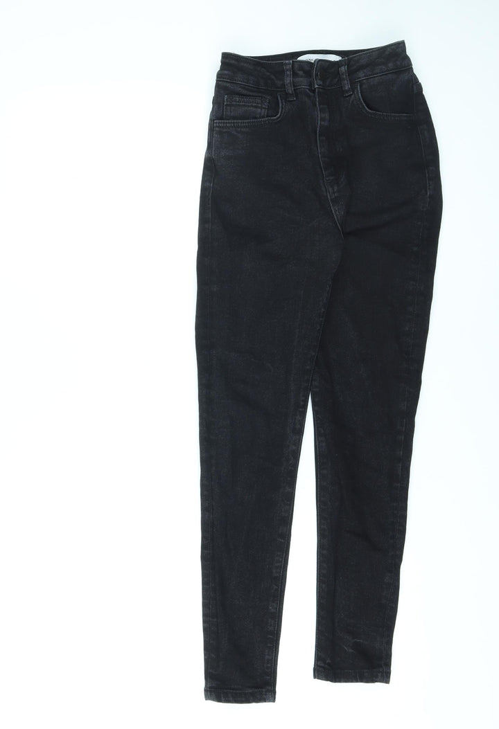 RGNC X NU-IN Womens Black Cotton Skinny Jeans Size 26 L30 in Regular Zip