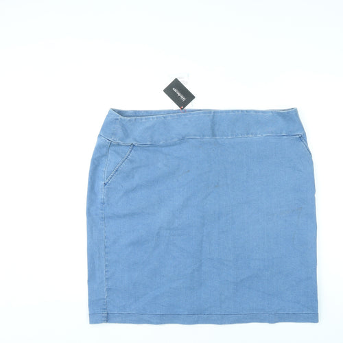Kaleidoscope Womens Blue Cotton A-Line Skirt Size 20
