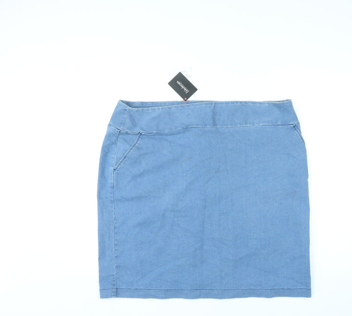 Kaleidoscope Womens Blue Cotton A-Line Skirt Size 20