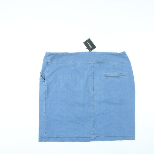 Kaleidoscope Womens Blue Cotton A-Line Skirt Size 20