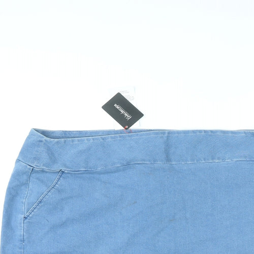 Kaleidoscope Womens Blue Cotton A-Line Skirt Size 20