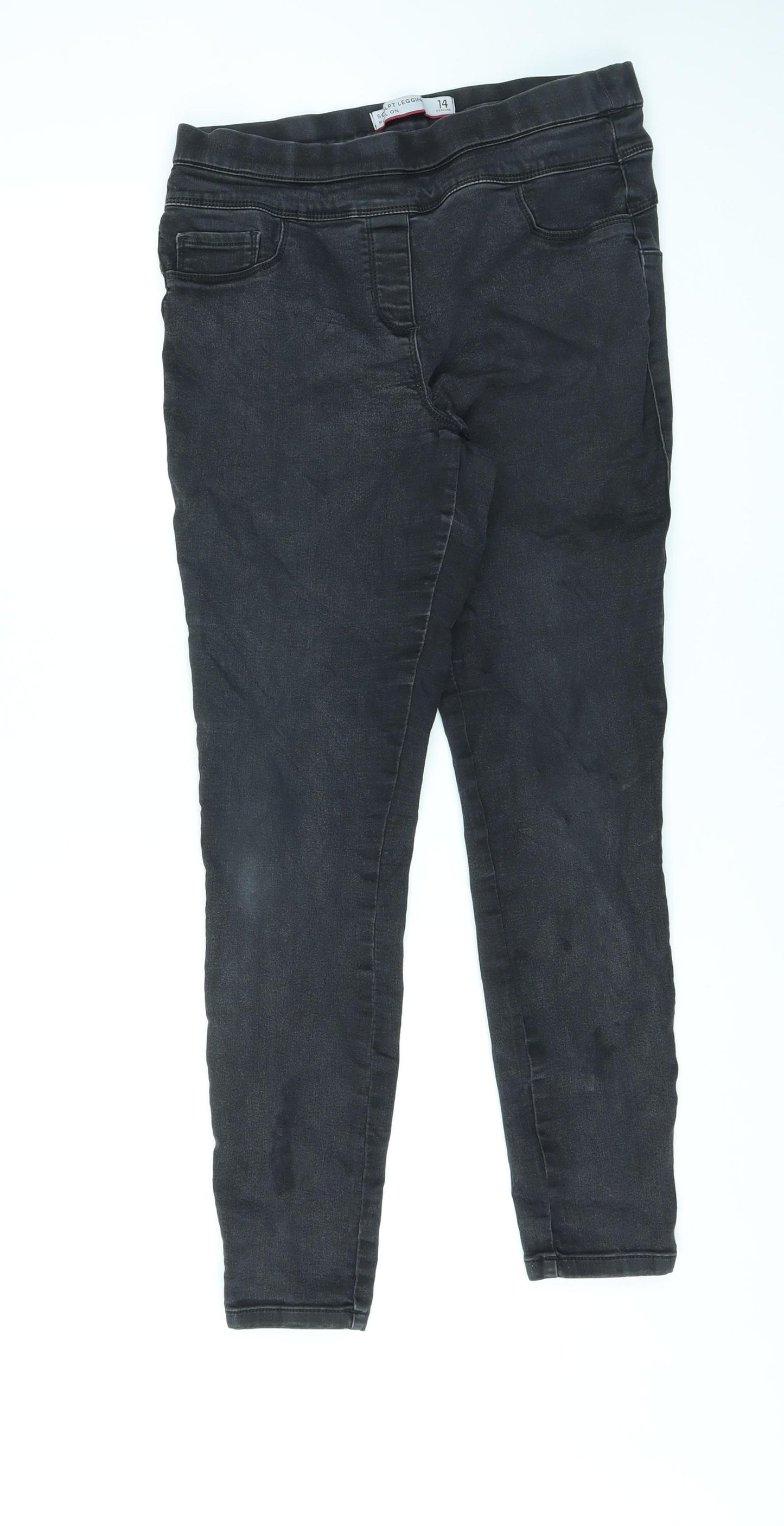 NEXT Womens Black Cotton Jegging Jeans Size 14 L28 in Regular