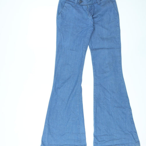 Trf Denim Womens Blue Cotton Bootcut Jeans Size 8 L34 in Regular Zip