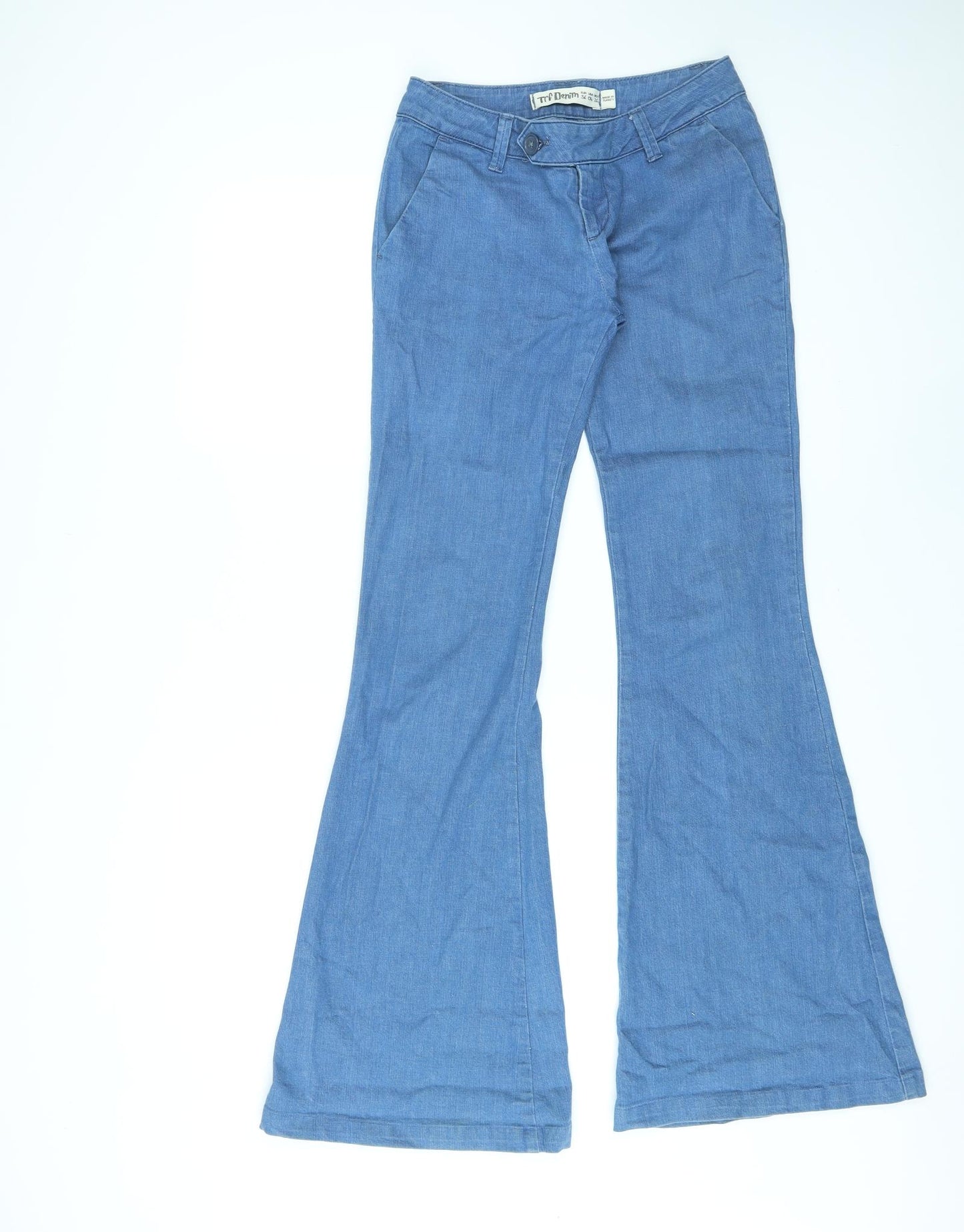 Trf Denim Womens Blue Cotton Bootcut Jeans Size 8 L34 in Regular Zip