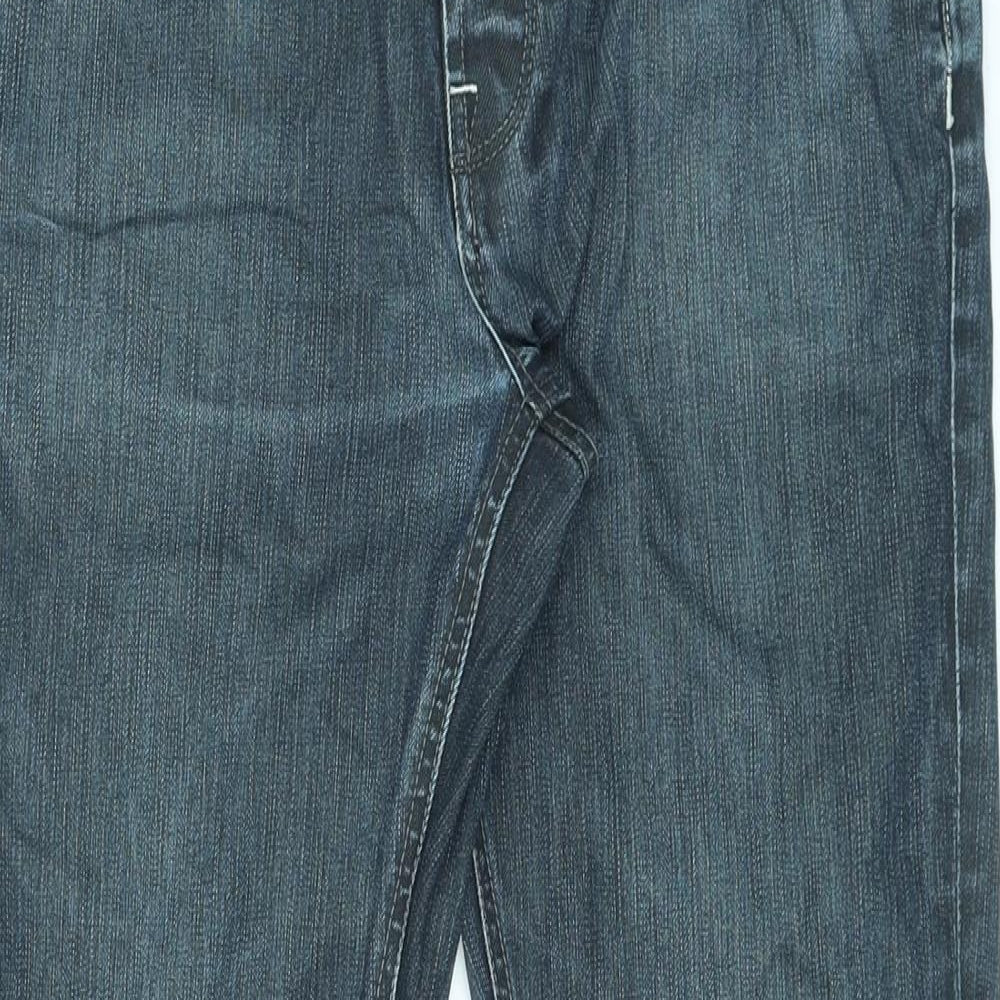 Voi Jeans Mens Blue Cotton Straight Jeans Size 32 in L33 in Regular Zip