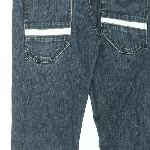 Voi Jeans Mens Blue Cotton Straight Jeans Size 32 in L33 in Regular Zip