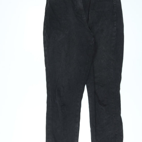 COLLUSION Womens Black Cotton Straight Jeans Size 30 in L32 in Regular Zip