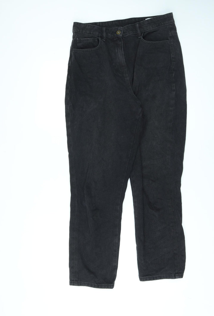 COLLUSION Womens Black Cotton Straight Jeans Size 30 in L32 in Regular Zip