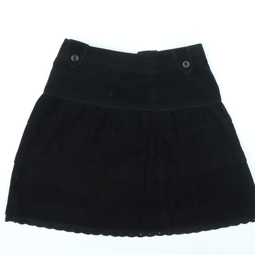 Divided by H&M Womens Black Cotton A-Line Skirt Size 8 Zip - Lace Trim